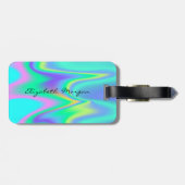 Modern Girly, Glitter Faux Lashes, Holografisch Bagagelabel (Achterkant horizontaal)