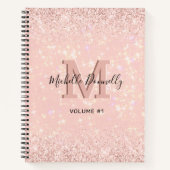 Modern Girly Glitter Monogram Name Notitieboek (Voorkant)