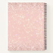Modern Girly Glitter Monogram Name Notitieboek (Achterkant)