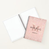Modern Girly Glitter Monogram Name Notitieboek (Binnen)