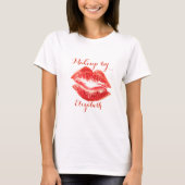 Modern Girly Glitter Red Lips, Makeup kunstenaar T-shirt (Voorkant)