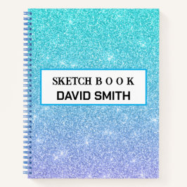 Modern Girly Glitter Schetsboek Notitieboek