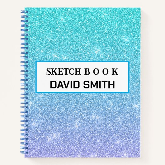 Modern Girly Glitter Schetsboek Notitieboek (Voorkant)