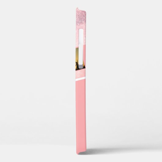 Modern Girly Glitter Trendy Roos Gold Stylish Case-Mate iPhone Case (Achterkant / Links)