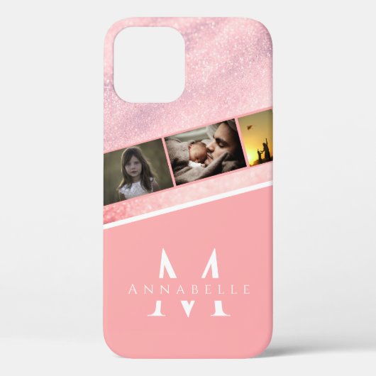 Modern Girly Glitter Trendy Roos Gold Stylish Case-Mate iPhone Case (Achterkant)