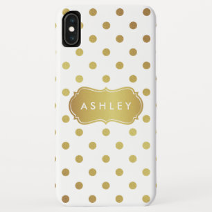 Modern Girly Gold Glitter Polka Dots Pattern Case-Mate iPhone Case