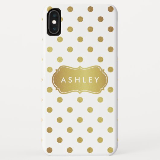 Modern Girly Gold Glitter Polka Dots Pattern Case-Mate iPhone Case (Achterkant)
