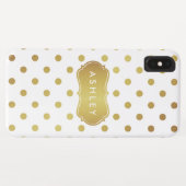 Modern Girly Gold Glitter Polka Dots Pattern Case-Mate iPhone Case (Achterkant (horizontaal))