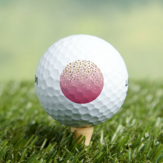 Modern Girly gouden glitter confetti Roze Gradiënt Golfballen (Insitu Shirt)