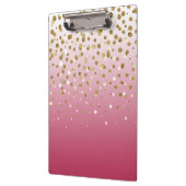 Modern Girly gouden glitter confetti Roze Gradiënt Klembord (Links)