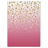 Modern Girly gouden glitter confetti Roze Gradiënt Klembord (Achterkant)