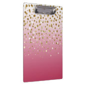 Modern Girly gouden glitter confetti Roze Gradiënt Klembord (Rechts)