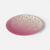 Modern Girly gouden glitter confetti Roze Gradiënt Papieren Bordje (Gekanteld)