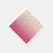 Modern Girly gouden glitter confetti Roze Gradiënt Servet (Hoek)