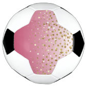 Modern Girly gouden glitter confetti Roze Gradiënt Voetbal (Gedraaid)