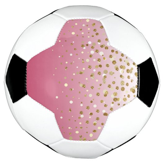 Modern Girly gouden glitter confetti Roze Gradiënt Voetbal (Gedraaid)
