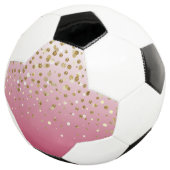 Modern Girly gouden glitter confetti Roze Gradiënt Voetbal (Drie kwart)
