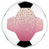 Modern Girly gouden glitter confetti Roze Gradiënt Voetbal (Voorkant)