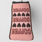 Modern Girly Heart Koffie Bruin Roze Golfer Lover Golfheadcover (Draai 90)