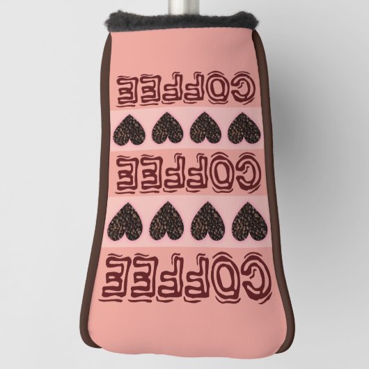 Modern Girly Heart Koffie Bruin Roze Golfer Lover Golfheadcover (Draai 90)