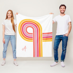 Modern Girly Heldere Kleuren Gebogen Streepjespatr Fleece Deken