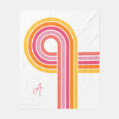 Modern Girly Heldere Kleuren Gebogen Streepjespatr Fleece Deken (Voorkant)