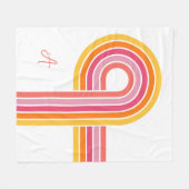 Modern Girly Heldere Kleuren Gebogen Streepjespatr Fleece Deken (Voorkant (Horizontaal))