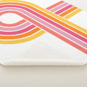 Modern Girly Heldere Kleuren Gebogen Streepjespatr Sherpa Deken (3/4)