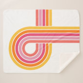 Modern Girly Heldere Kleuren Gebogen Streepjespatr Sherpa Deken (Voorkant (horizontaal))