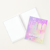 Modern Girly Holographic Elegant Trendy Sketchbook Notitieboek (Binnen)