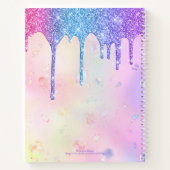 Modern Girly Holographic Elegant Trendy Sketchbook Notitieboek (Achterkant)