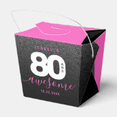 Modern Girly Hot Pink 80 en Geweldige Bedankdoosjes (Achterkant)