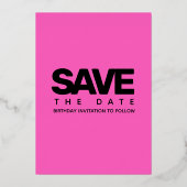 Modern Girly Hot Pink 80 en Geweldige Folie Uitnodiging (Achterkant)