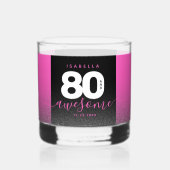 Modern Girly Hot Pink 80 en Geweldige Whisky Glas (Achterkant)