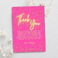 Modern Girly Hot Pink Neon Glow Dank je Script