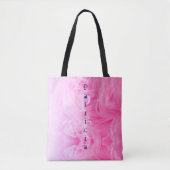 Modern Girly Hot Pink Paarse Namaste Naam Monogram Tote Bag (Voorkant)