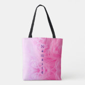 Modern Girly Hot Pink Paarse Namaste Naam Monogram Tote Bag (Achterkant)
