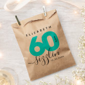 Modern Girly Ice Blue 60 en Sizzling Bedankzakje (Geknipt)