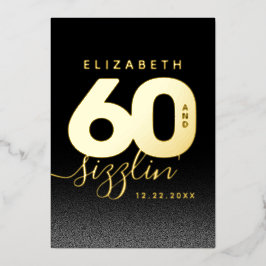 Modern Girly Ice Blue 60 en Sizzling Folie Uitnodiging