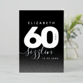 Modern Girly Ice Blue 60 en Sizzling Folie Uitnodiging (Staand Voorkant)