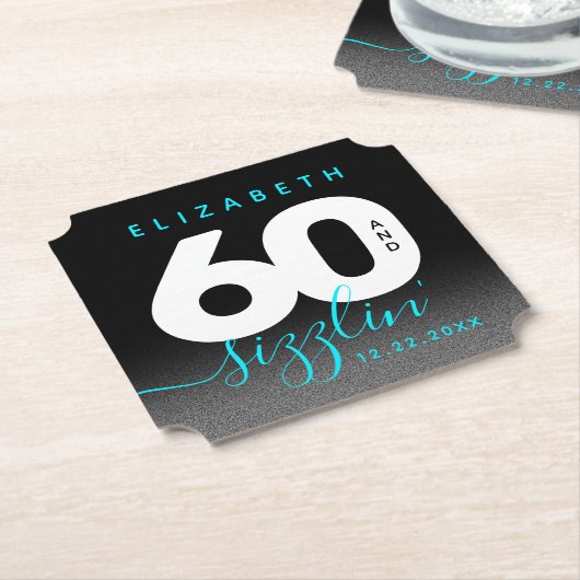 Modern Girly Ice Blue 60 en Sizzling Kartonnen Onderzetters (Gekanteld)