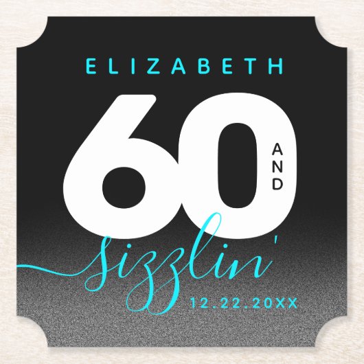 Modern Girly Ice Blue 60 en Sizzling Kartonnen Onderzetters (Voorkant)