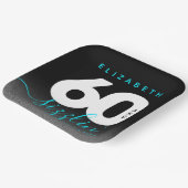 Modern Girly Ice Blue 60 en Sizzling Papieren Bordje (Gebogen)