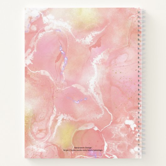 Modern Girly Iridescent Paars Elegant Sketchbook Notitieboek (Achterkant)