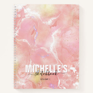 Modern Girly Iridescent Paars Elegant Sketchbook Notitieboek