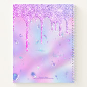 Modern Girly Iridescent Paars Elegant Sketchbook Notitieboek (Achterkant)