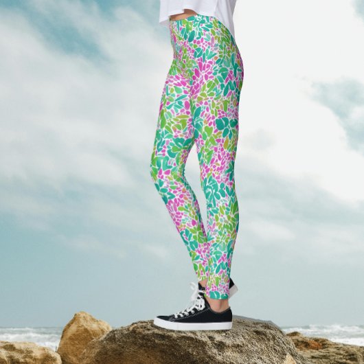 Modern Girly kleurrijke botanische Waterverf patro Leggings
