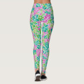 Modern Girly kleurrijke botanische Waterverf patro Leggings (Achterkant)