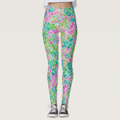 Modern Girly kleurrijke botanische Waterverf patro Leggings (Voorkant)