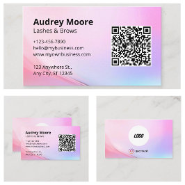 Modern Girly Lashes Brows Lash Tech Visitekaartje